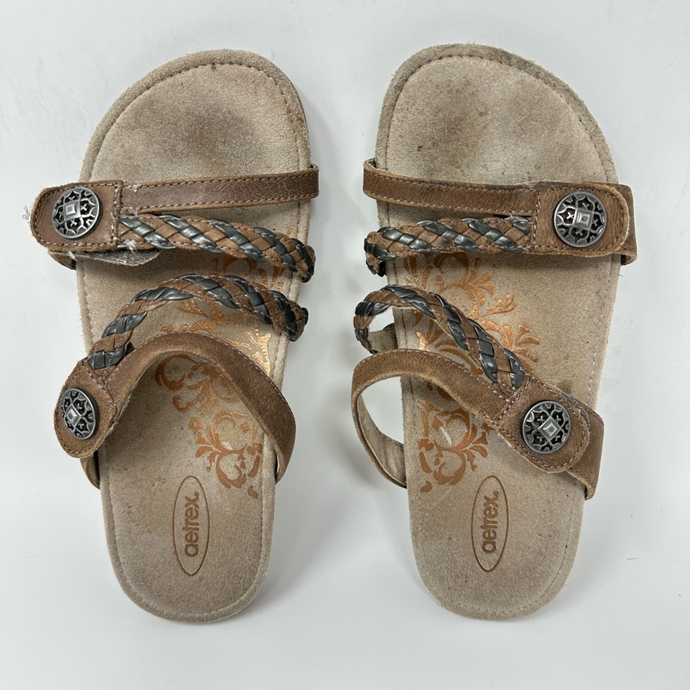 Aetrex Janey Braided Slid Sandals Women's Sz 6 - Picture 7 of 15